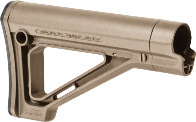 Magpul Industries MOE Fixed Carbine Stock, Fits AR Rifles, Mil-Spec, Flat Dark Earth MAG480-FDE