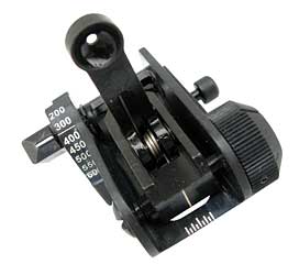 MaTech Solutions Sight, Fits Picatinny, Black, Rear, Ranging Aperture, Flip Up BUIS