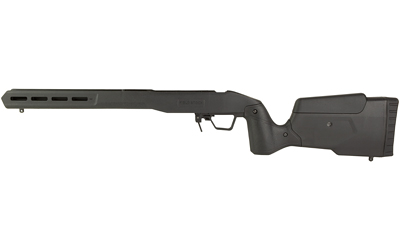 MDT Field Stock, Rifle Chassis, 6061 Aluminum Core, Overmolded Polymer Body, AICS Magazine Compatible, Black, Fits Savage Short Action 105828-BLK