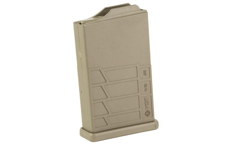 MDT Magazine, Polymer Gen 2, 308 Winchester/6.5 Creedmoor, 10 Rounds, Flat Dark Earth, Fits Short Action AICS Pattern 104447-FDE