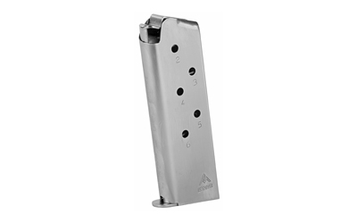 Mec-Gar USA  Magazine, 45ACP, 6 Rounds, Fits 1911, Officer, Nickel Finish MGCO4506N