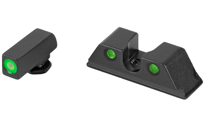 Meprolight Hyper-Bright, Tritium Sight Set, Green Front/Green Rear, Fits Glock Standard Frame 9/357SIG/40/45GAP 0402243111