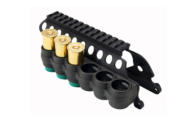 Mesa Tactical SureShell, 12 Gauge, 6-Shell Side Saddle with Rail, Fits Remington 870 12 Gauge, Polymer, Matte Finish, Black 94830