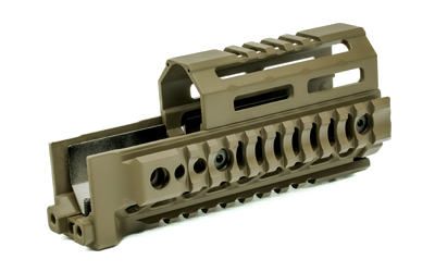 Midwest Industries Alpha Quad Rail, Picatinny Handguard, Fits AK Style Firearms, 6", Anodized Finish, Flat Dark Earth MI-AK-ALPHA-QR-6-FDE