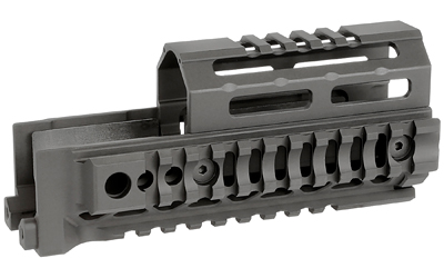 Midwest Industries Alpha Quad Rail, Picatinny Handguard, Fits AK Style Firearms, 6", Anodized Finish, Black MI-AK-ALPHA-QR-6