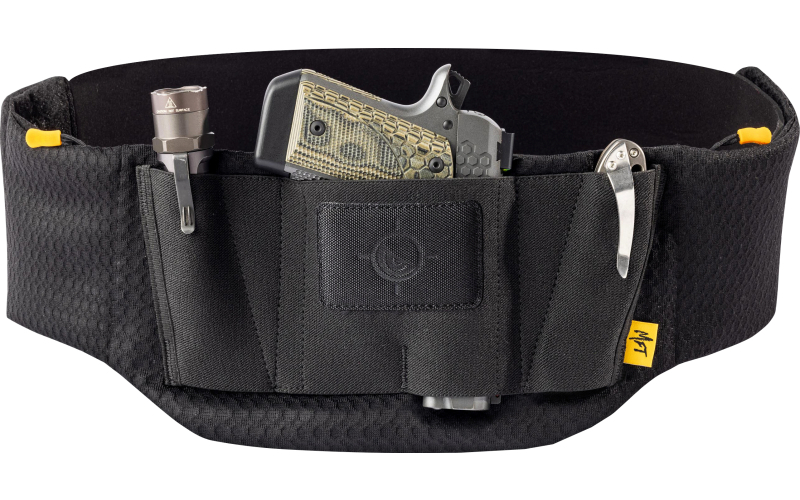 Mission First Tactical Tactical Belly Band, Inside Waistband Holster, Ambidextrous, Universal Fit, Nylon, Black H6-BB-1