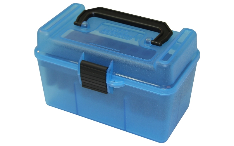 Mtm Case-Gard Handle carry rifle ammo box 17 rem-300 aac 50 rd blue