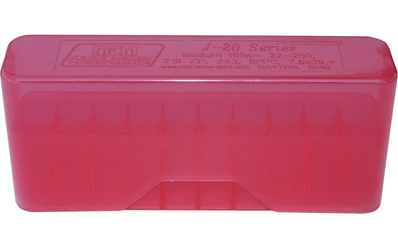 Mtm Case-Gard Slip top rifle ammo box 20 nosler-7.62x39 20 round red