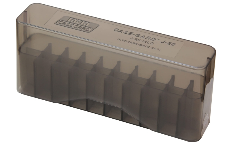 Mtm Case-Gard Slip top rifle ammo box 25 wsm-7mm rem saum 20 round smoke