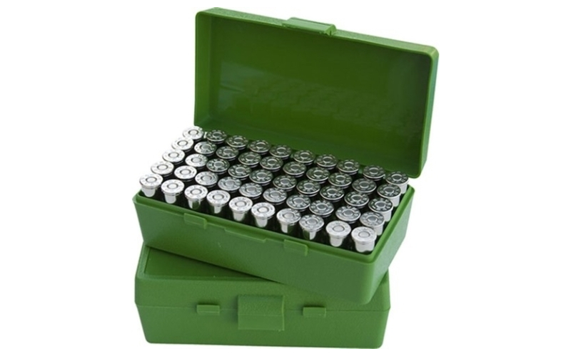 Mtm Case-Gard Flip top pistol ammo box 40 s&w-45 acp 50 round green