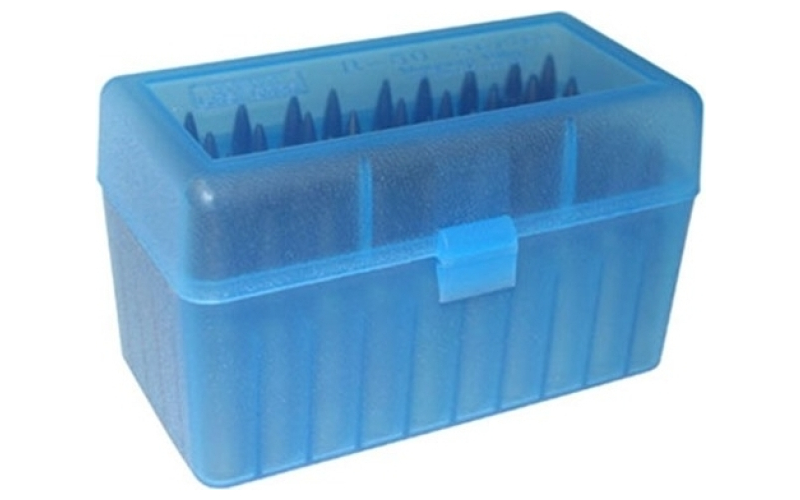 Mtm Case-Gard Flip top rifle ammo box 224 clark-9.3x57mm 50 round blue