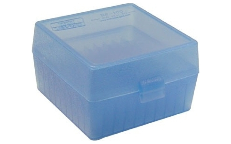 Mtm Case-Gard Flip top rifle ammo box 223-ruger 6x47 100 round blue