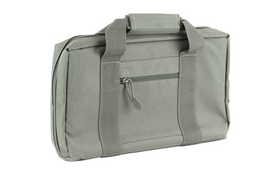 NcSTAR Discreet Pistol Case, Nylon, Gray, Two Padded Handgun Compartments, Six Elastic Magazine Loops, Carry Handle CPU2903