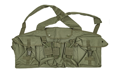 NcSTAR AK Chest Rig, Vest, Ambidextrous, Green, (6) Magazines, Nylon, Mag Pouch CVAKCR2921G