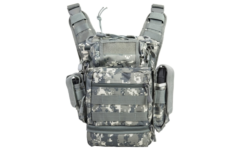 NCSTAR First Responder Utility Bag, Nylon, Gray Digital Camo, MOLLE / PALS Webbing, Rear Concealed Carry Pocket, Shoulder Strap, CVFRB2918D