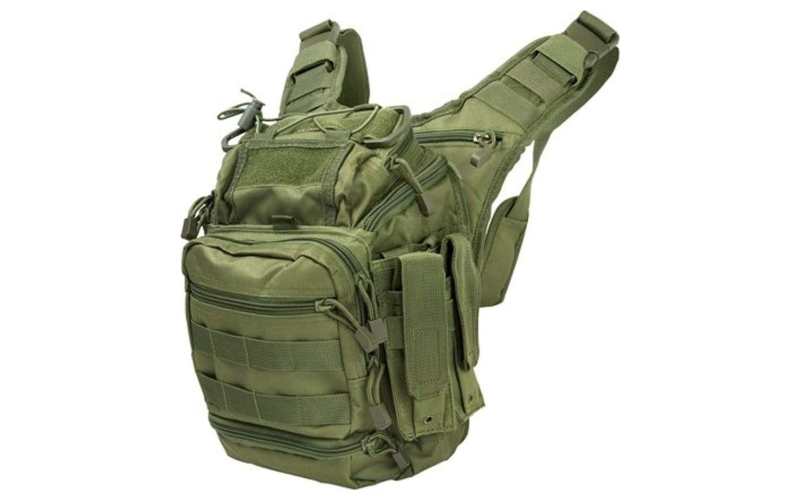 NCSTAR First Responder Utility Bag, Nylon, Green, MOLLE / PALS Webbing, Rear Concealed Carry Pocket, Shoulder Strap CVFRB2918G