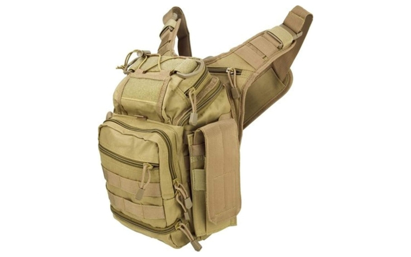 NCSTAR First Responder Utility Bag, Nylon, Tan, MOLLE / PALS Webbing, Rear Concealed Carry Pocket, Shoulder Strap CVFRB2918T