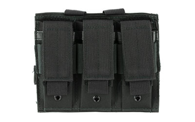 NcSTAR Triple Pistol Magazine Pouch, Nylon, Black, MOLLE Straps for Attachment, Fits Three Standard Capacity Double Stack Magazines CVP3P2932B