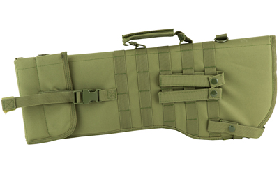 NCSTAR Rifle Scabbard, Green, Nylon, 22" Length, Six Metal D-Ring locations, Includes Padded Shoulder Sling CVRSCB2919G