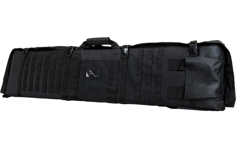 NcSTAR Rifle Case Shooting Mat, 48" Rifle Case, Unfolds to 66" Shooter's Mat, Nylon, Black, Exterior PALS Webbing, Includes Backpack Shoulder Straps CVSM2913B