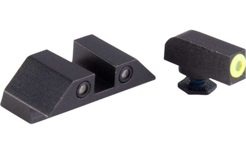 Night Fision Glock 17/19/33/46 yellow front & black square notch rear