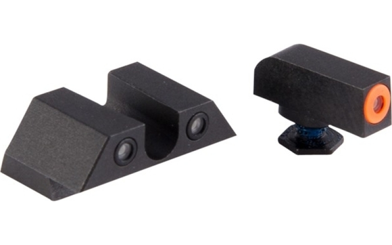Night Fision Glock 42/43 orange front & black u-shaped notch rear