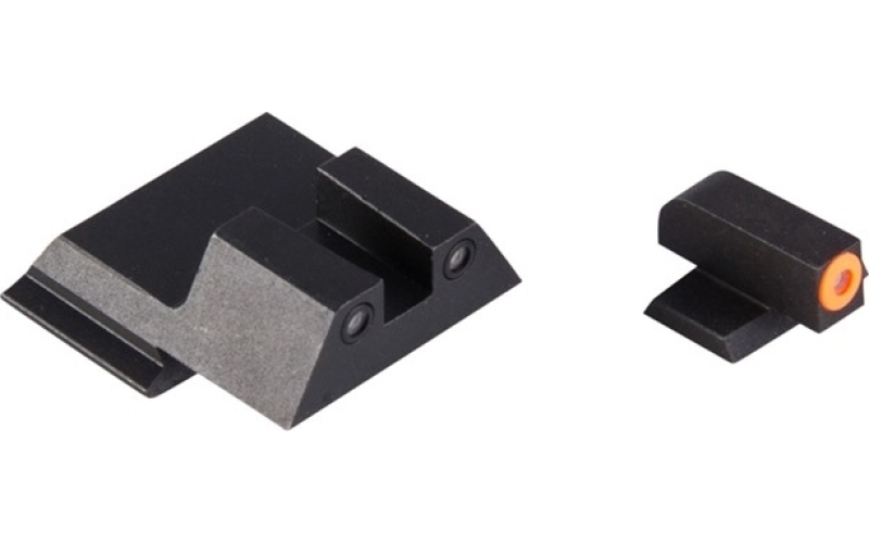 Night Fision S&w m&p shield orange front & black square notch rear