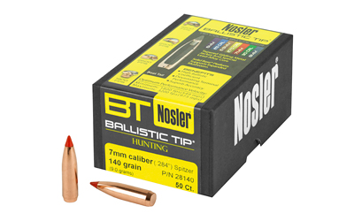 Nosler Ballistic Tip, .284 Diameter, 7MM, 140 Grain, Spitzer Boat Tail, 50 Count 28140