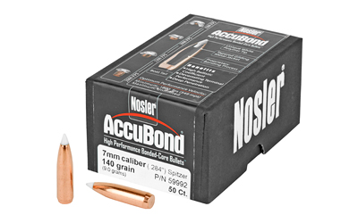 Nosler AccuBond, .284 Diameter, 7MM, 140 Grain, Spitzer Boat Tail, 50 Count 59992