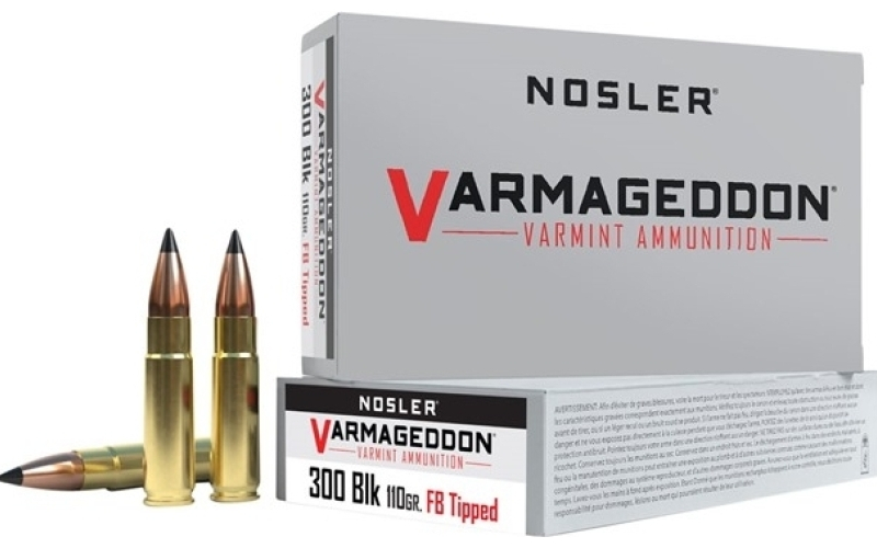 NOSLER 300 aac blackout 110gr flat base tipped 20/box