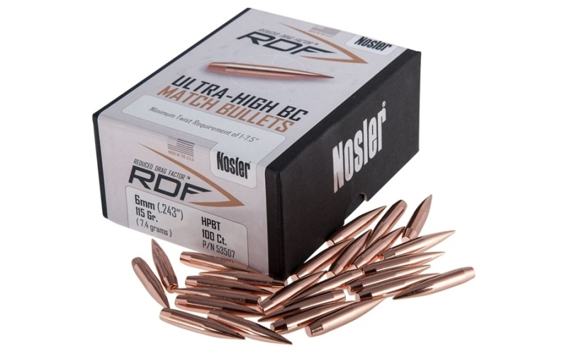 NOSLER 6mm (0.243'') 115gr hollow point boat tail 100/box