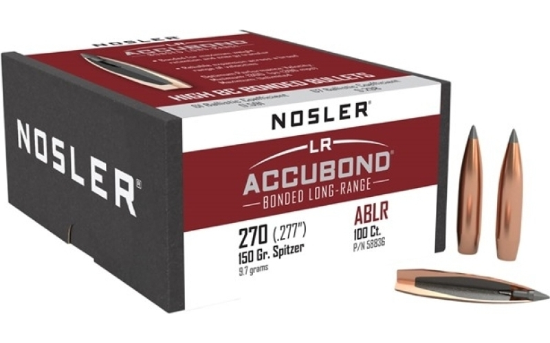 NOSLER 270 caliber (0.277'') 150gr spitzer 100/box