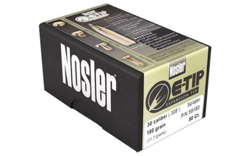 NOSLER 30 caliber (0.308'') 150gr round nose 50/box