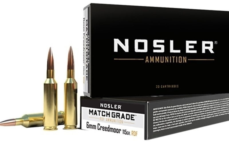 NOSLER 6mm creedmoor 115gr rdf hollow point boat tail 20/box