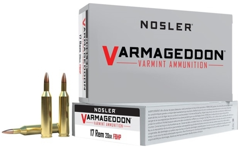 NOSLER 17 remington 20gr flat base hollow point 20/box