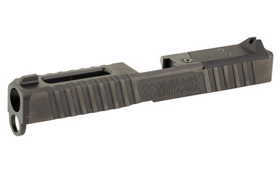Noveske DM Slide, DLC Finish, Black, Direct Mount Optics Ready, Fits Glock 17 Gen 4, Includes Noveske End Plate, Cover Plate w/Rear Sight, Front Sight 03002526