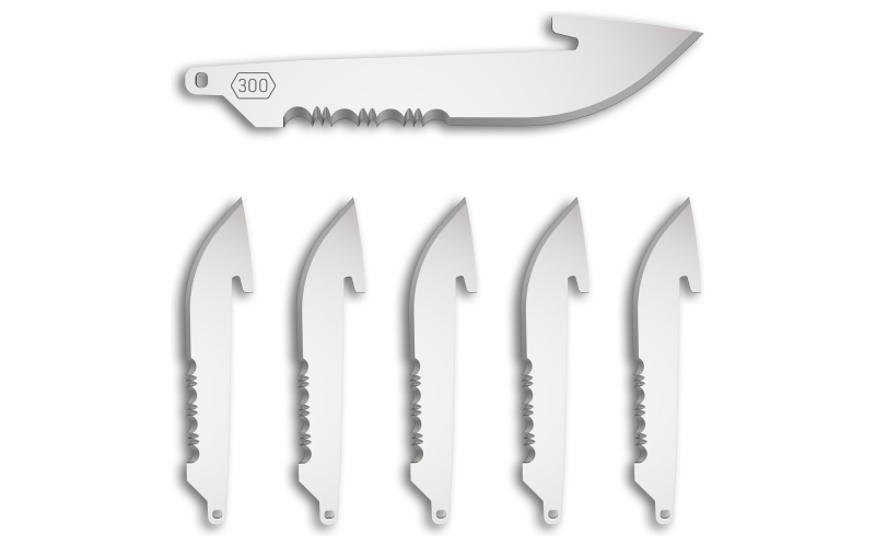 Outdoor Edge Razor EDC Blades, Serrated 3" Blades, Drop Point, 420J2 Stainless Steel, 6 Pack RRS30-6C