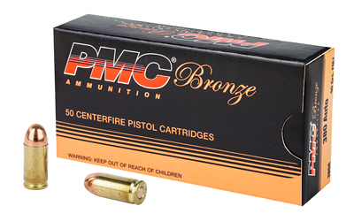 PMC Ammunition Bronze 380ACP, 90 Grain Full Metal Jacket, 50 Round Box 380A