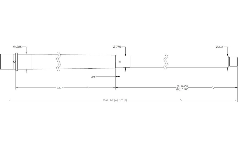 Proof barrel ar15 300blk 16in 8t 5 groove 5/8-24 thread ss