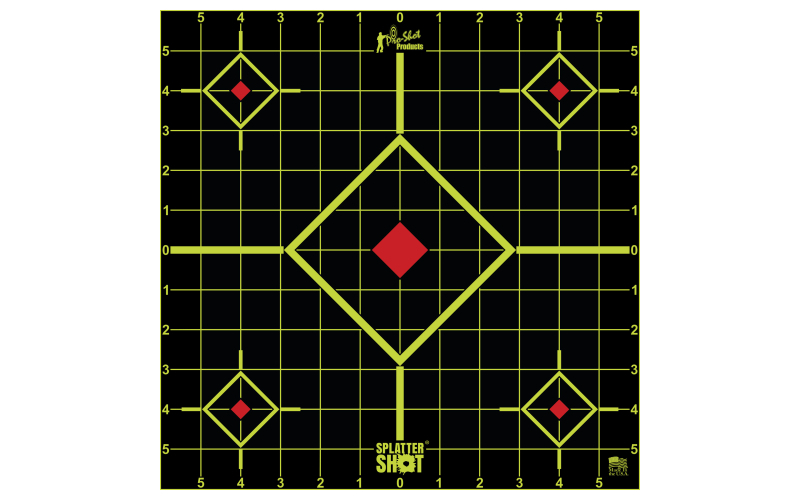 Pro-Shot Products Splatter Shot, 12" Sight-In, Adhesive Target, 5 Pack, Black/Green 12SI-GREEN-5PK
