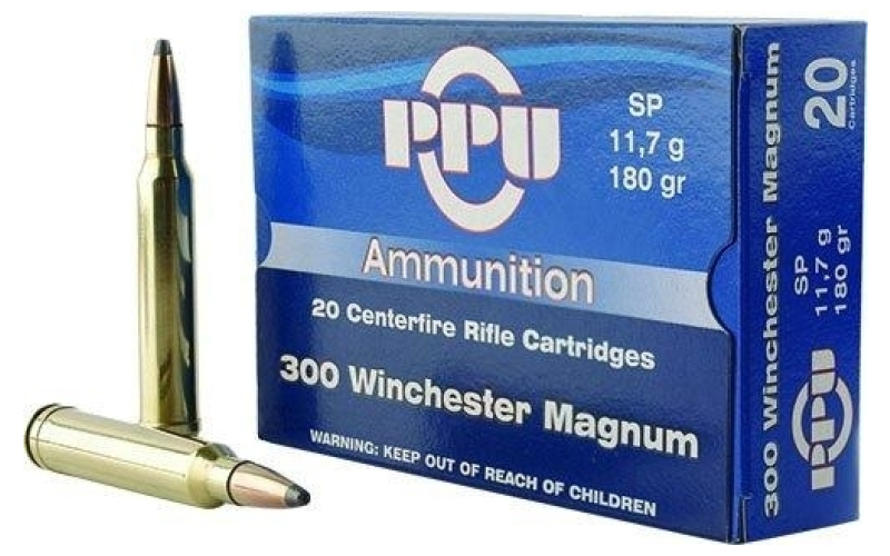 Prvi Partizan Standard Rifle, 300 Winchester Magnum, 180 Grain, Soft Point, 20 Round Box PP3003