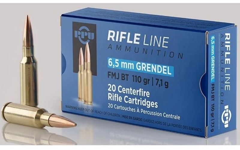 Prvi Partizan Standard Rifle, 6.5 Grendel, 110 Grain, Boat Tail Full Metal Jacket, 20 Round Box PP6GF