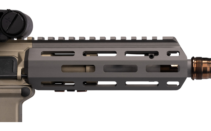 Q Honey Badger Handguard Kit, M-LOK, 6", Fits Honey Badger/AR Upper Receivers, Clear Anodized Finish, Gray, Includes Barrel Nut and Hardware 6-HB-MLOK-HG-KIT