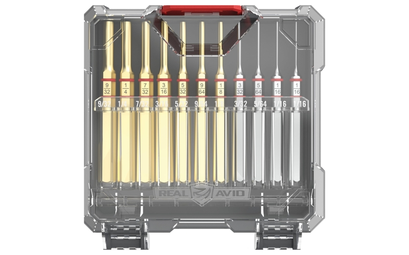 Real Avid Accu-Punch, 11 Piece Punch Set (7 Brass/4 Steel), Includes Case AVAPK-B
