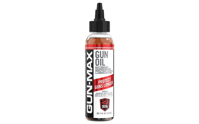 Real Avid Gun Max Gun Oil, Liquid, 4oz Bottle AVBMGO4L