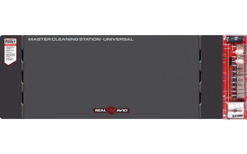 Real Avid Master Cleaning Station, Universal Cleaning Kit, Cleans Handguns, Rifles, Shotguns, Deluxe Gun Mat With Set Of Cleaning Tools AVMCS-U