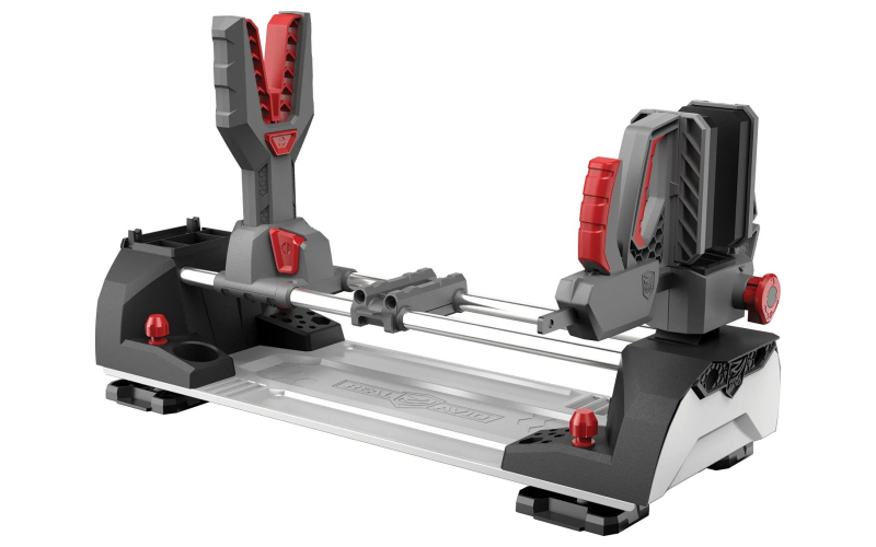 Real Avid Master Gun Workstation, Table Top Clamping Vice for Long Guns, Gray and Red AVMGWS