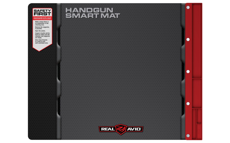 Real Avid Mat, Smart Handgun Cleaning Mat, Parts Keeper Tray, Magnetic Compartment, Oil/Solvent Resistant Coating, 19" x 16" AVUHGSM