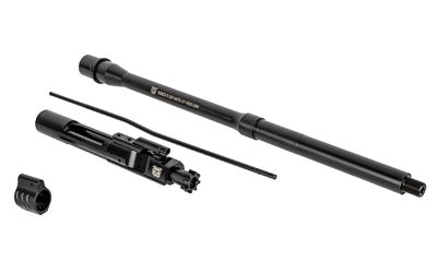 Rosco Manufacturing Sauce Pack, Bloodline Barrel, Upper Parts Kit, 5.56 NATO, 16" Threaded Barrel, 1/2X28 Thread Pitch, Fits AR15, Mid-Length Gas System, Nitride Finish, Black, Includes Barrel, Bolt Carrier Group, Gas Tube, and Non-Adjustable Gas Block SP-BL-16-556-BCG-GTM-NGB-001