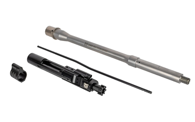 Rosco Manufacturing Sauce Pack, Purebred Barrel, Upper Parts Kit, 223 Wylde, 16" Threaded Barrel, 1/2X28 Thread Pitch, Fits AR15, Mid-Length Gas System, Bead Blasted Finish, Silver, Includes Barrel, Bolt Carrier Group, Gas Tube, and Non-Adjustable Gas Block SP-PB-16-223-BCG-GTM-NGB-001